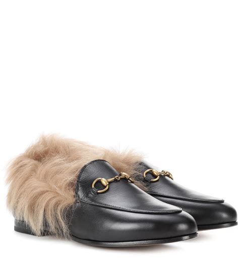 gucci fur lined loafers|classic gucci loafers women's.